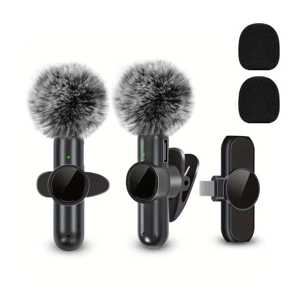 Wireless lavalier microphone, mini microphone, suitable for mobile live streaming, video recording and recording