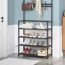 Hat rack, 5-layer multifunctional metal hook with 8 double hooks - space saving storage solution suitable for foyer, living room