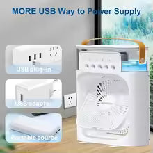 Portable Humidifier Fan Air Conditioners USB Electric Fan LED Night Light Water Mist 3 In 1 Summer Air Cooler Humidifie ForHome