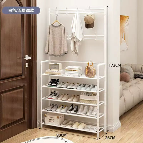 Hat rack, 5-layer multifunctional metal hook with 8 double hooks - space saving storage solution suitable for foyer, living room