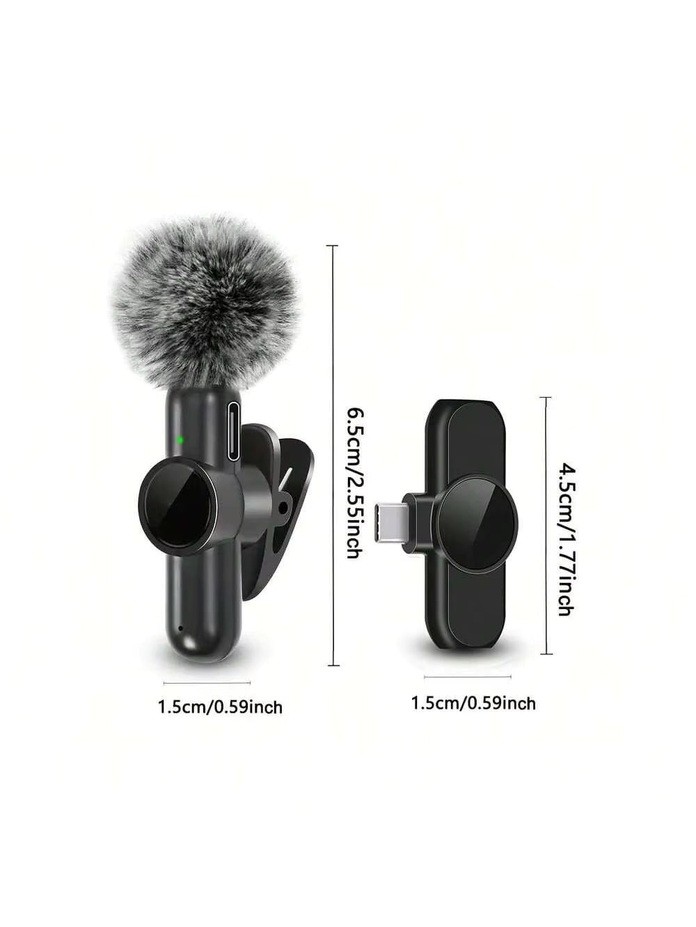 Wireless lavalier microphone, mini microphone, suitable for mobile live streaming, video recording and recording