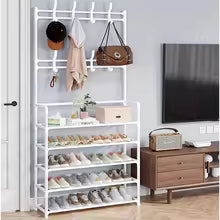 Hat rack, 5-layer multifunctional metal hook with 8 double hooks - space saving storage solution suitable for foyer, living room