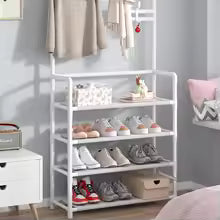 Hat rack, 5-layer multifunctional metal hook with 8 double hooks - space saving storage solution suitable for foyer, living room