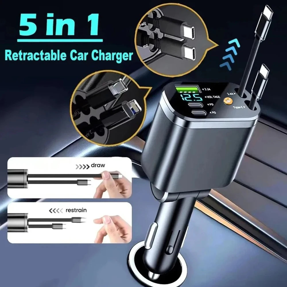 StarryRide Retractable Fast Car Charger